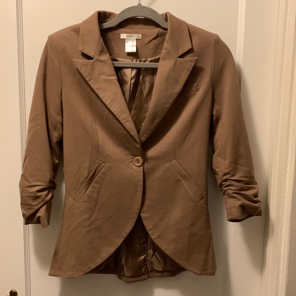 Brown soft cotton blazer, size small